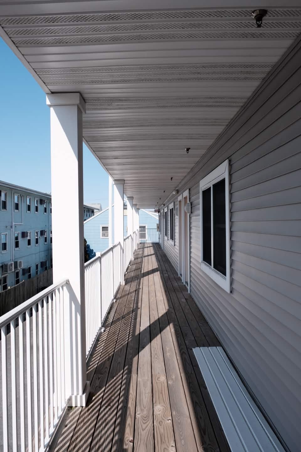 Covered balcony walkway